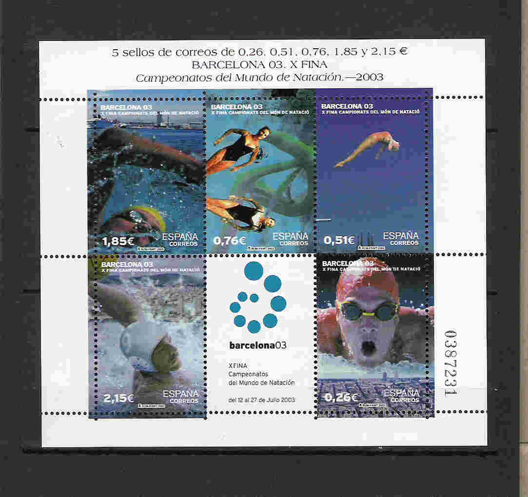 Bloc Espagnol 2003  Sports Aquatiques - Swimming
