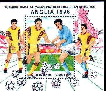 Romania, Soccer Continental Championship Anglia 1996,block+serie, Mint Full Set. - Fußball-Europameisterschaft (UEFA)