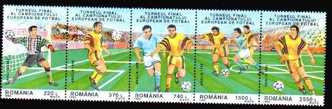 Romania, Soccer Continental Championship Anglia 1996,block+serie, Mint Full Set. - Fußball-Europameisterschaft (UEFA)