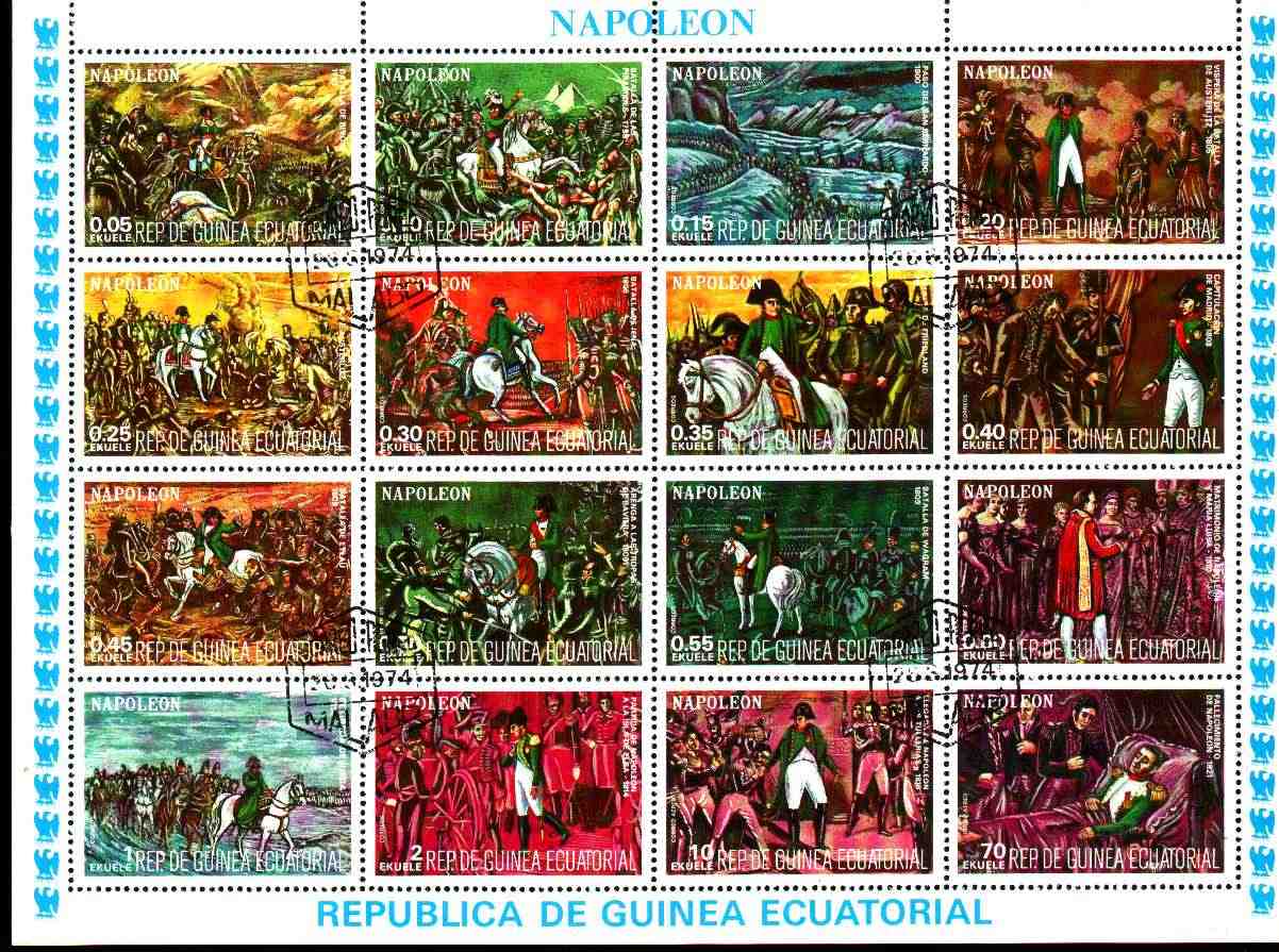 Guinéa 1974 Bloc Dentelé 16 Timbres Napoléon  Sa Vie - Napoleón