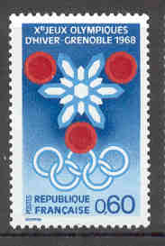 TIMBRE MNH FRANCE JEUX OLYMPIQUES D' HIVER GRENOBLE 1968 - Hiver 1968: Grenoble