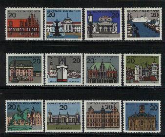 GERMANY 1964 Hauptstaedte MNH 416-427 # 1844 - Unused Stamps