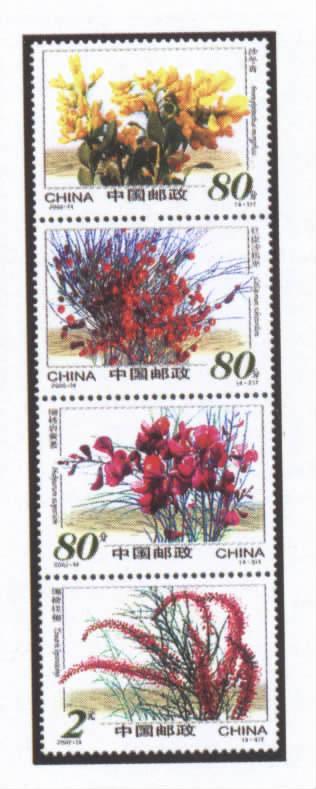 2002 CHINA Plants In Desert 4V STAMP - Neufs