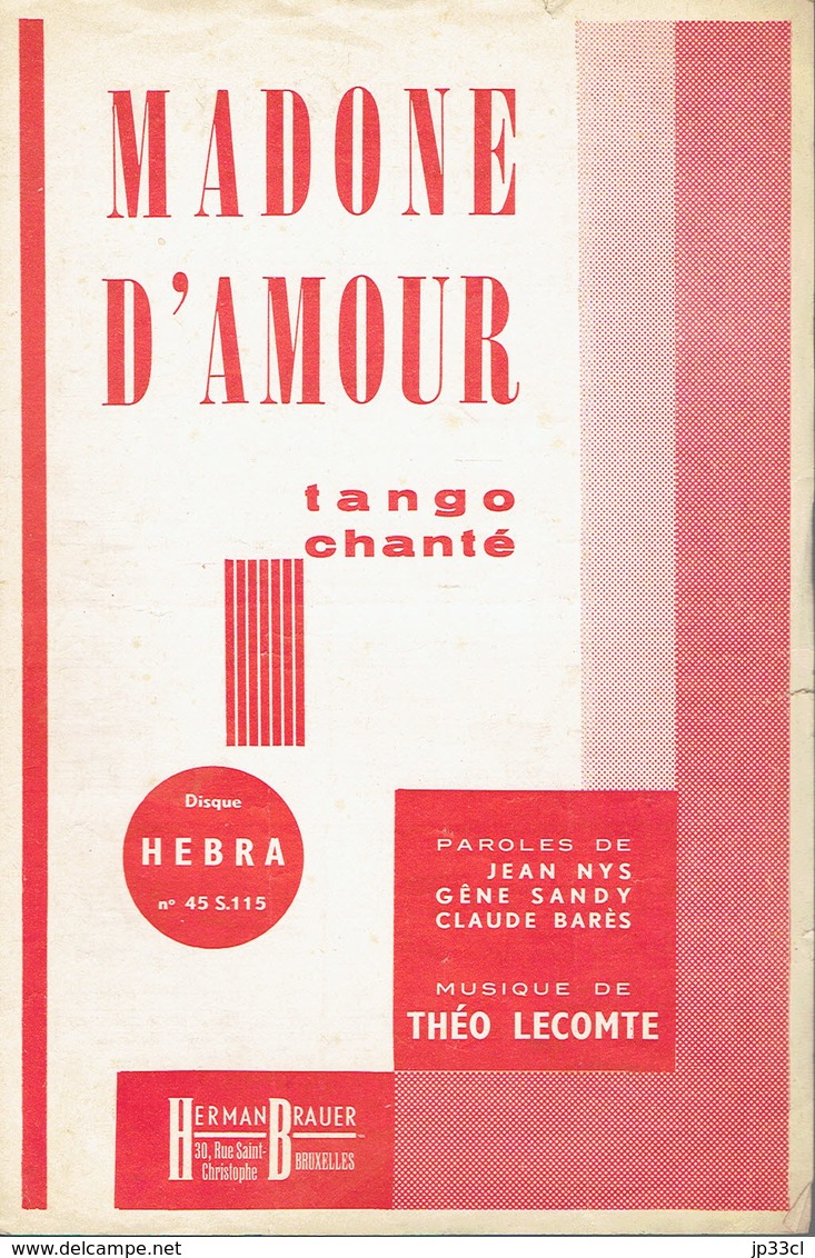 Madone D'amour (Jean Nys, Gene Sandy, Claude Barès, Théo Lecomte), Ed. Herman Brauer, Paris, 1959 - Autres & Non Classés