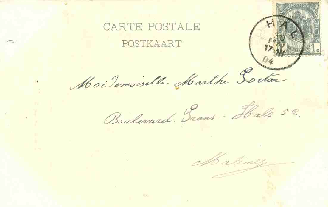 Hal,  Notre-dame, 1904, Ocb Nr 53, Stempel Hal - Halle