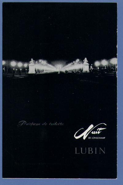 LUBIN  - Nuit De Longchamp  - Pub. Magazine Année ´50   (format : 15 X 23 Cm.) - Other & Unclassified