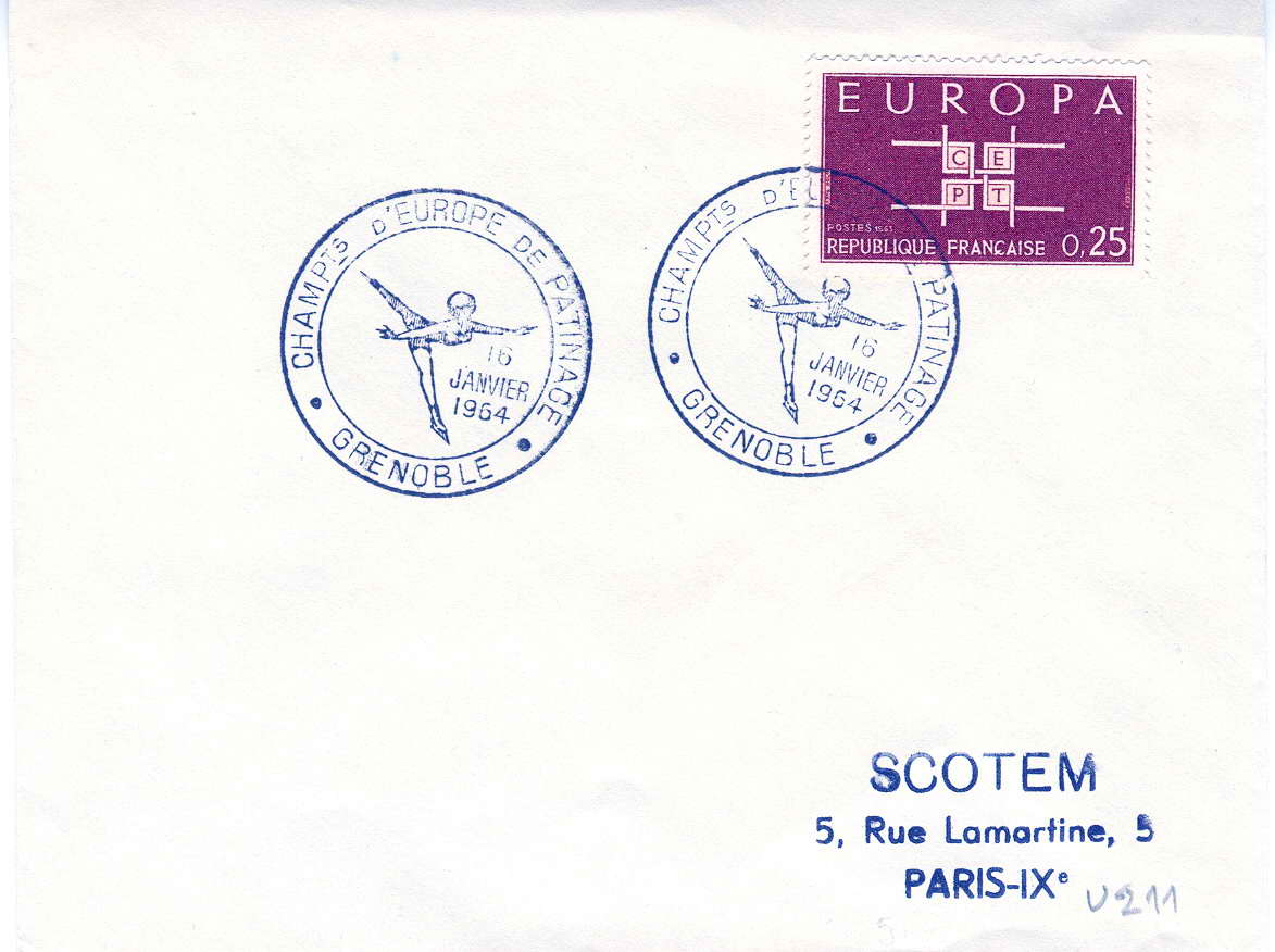 FRANCE 1964 CHAMPIONNATS D EUROPE A GRENOBLE - Kunstschaatsen