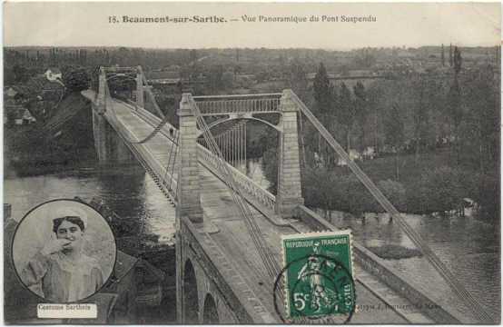 BEAUMONT-SUR-SARTHE - Vue Panoramique Du Pont Suspendu - Beaumont Sur Sarthe