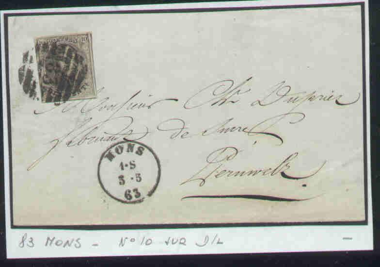 DEUX Devants De Lettres De MONS Années 1862/63 Timbres Très Bien Margés **** - 1858-1862 Medallions (9/12)