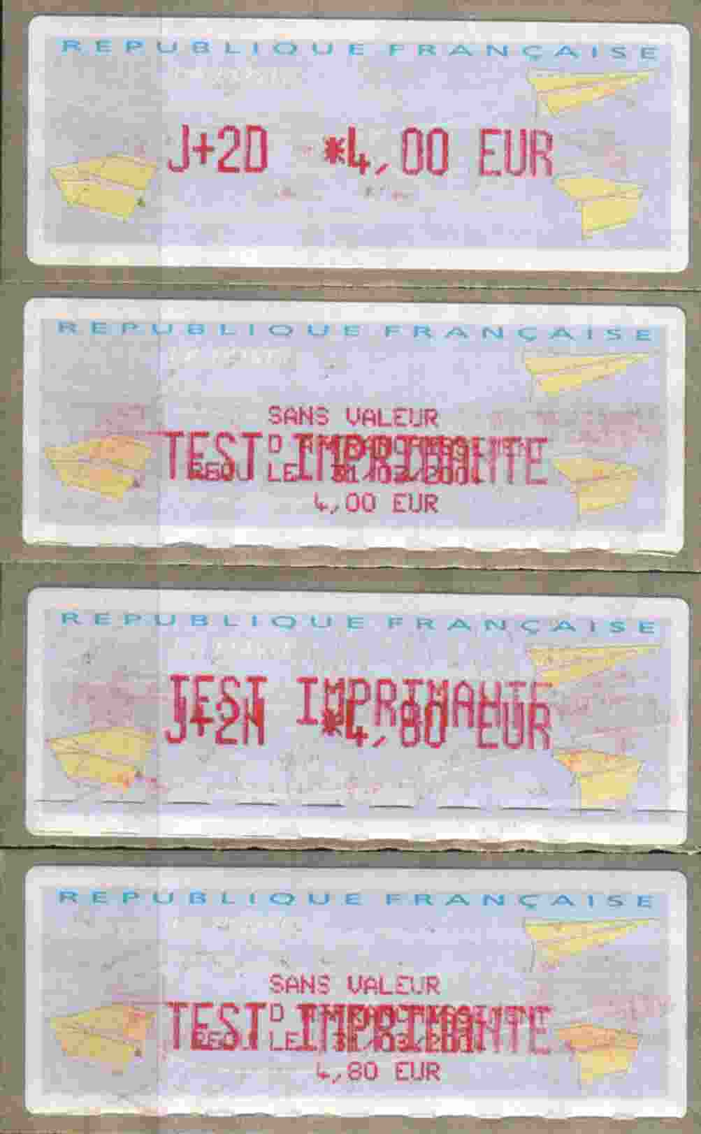 Vignettes LISA Test Imprimante Sur Vignettes Colis Au Dernier Jour 31 Mars 2004. - Other & Unclassified