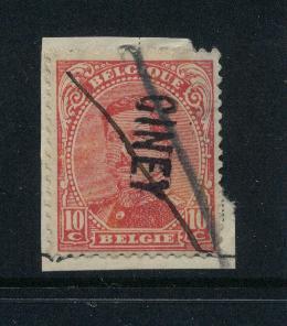 138 Op Fragment  Met Naamstempel CINEY  (noodstempel) - 1915-1920 Albert I