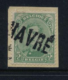 137 Op Fragment  Met Naamstempel HAVRE  (noodstempel) - 1915-1920 Albert I