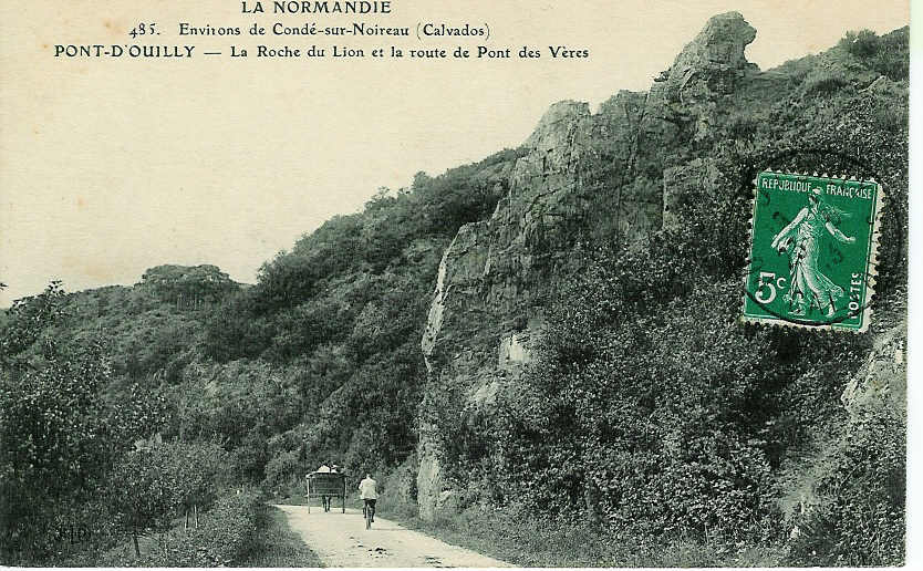 14   PONT D OUILLY  485  LA ROCHE DU LION  Carte Circulée - Pont D'Ouilly