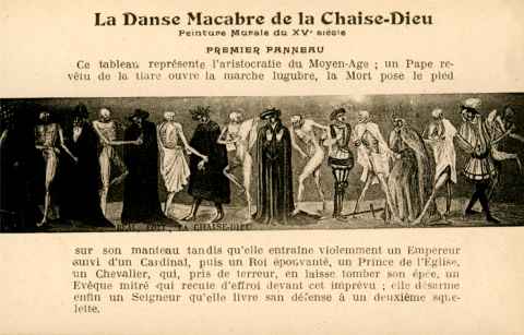 CPA LA CHAISE DIEU LA DANSE MACABRE PREMIER PANNEAU - La Chaise Dieu