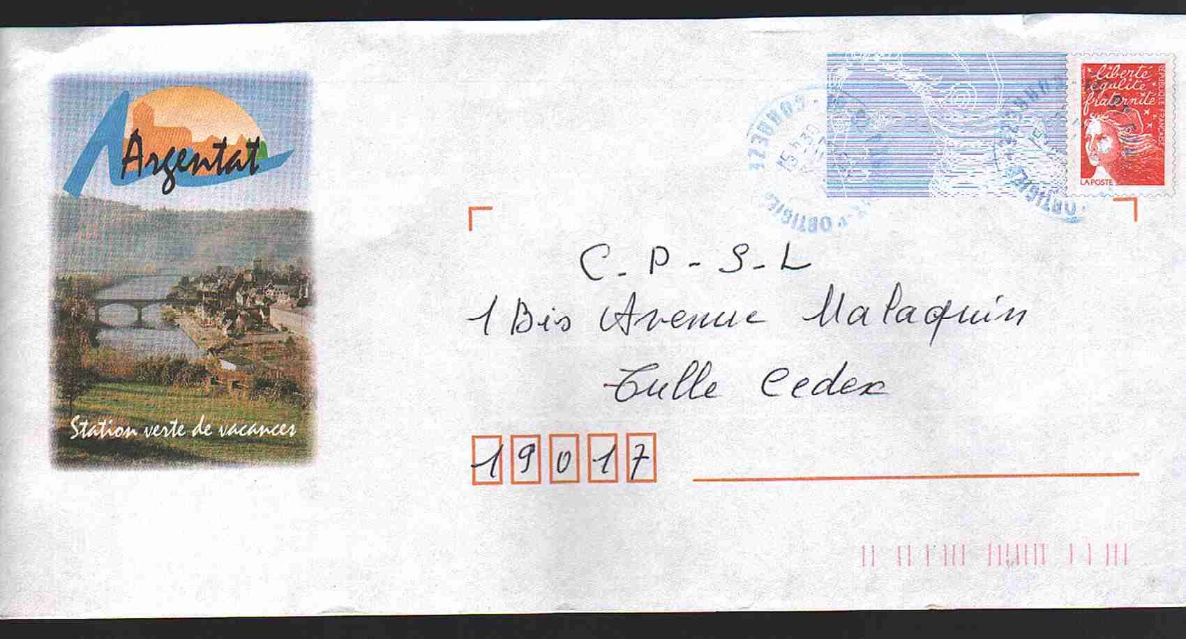 Entier Postal PAP Local Personalisé. Corrèze. Argentat Station Vertz De Vacances (pont) - PAP: Aufdrucke/Luquet