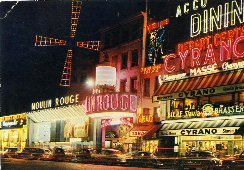 PARIS   -   Le Moulin Rouge La Nuit - Parijs Bij Nacht