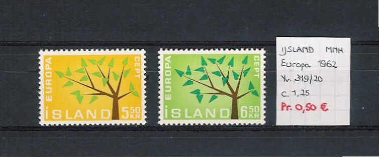 IJsland - Yv. 319/20 Postfris/neuf/MNH - 1962
