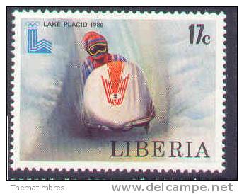 180N0087  Bobsleigh 870 Liberia 1980 Neuf ** Jeux Olympiques De Lake Placid - Inverno