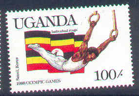 88N0218 Gymnastique Anneaux 461 Ouganda 1987 Neuf ** Jeux Olympiques De Seoul - Gymnastique