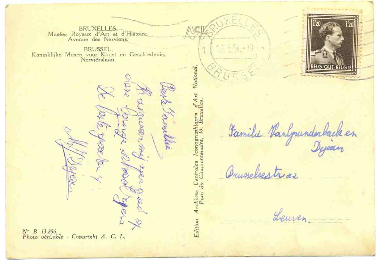 Brussel , Koninklijk Museum ,  Ocb Nr 845,  Stempel Brussel , Zie Scan, - Musea