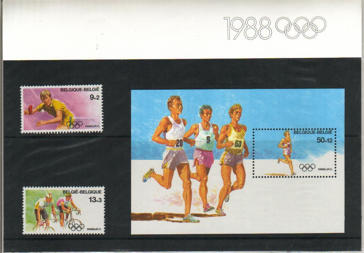 BELGIUM PRESENTATION PACK 1988 OLYMPICS CYCLING ATHLETICS TENNIS BICYCLE FIETS - Summer 1988: Seoul