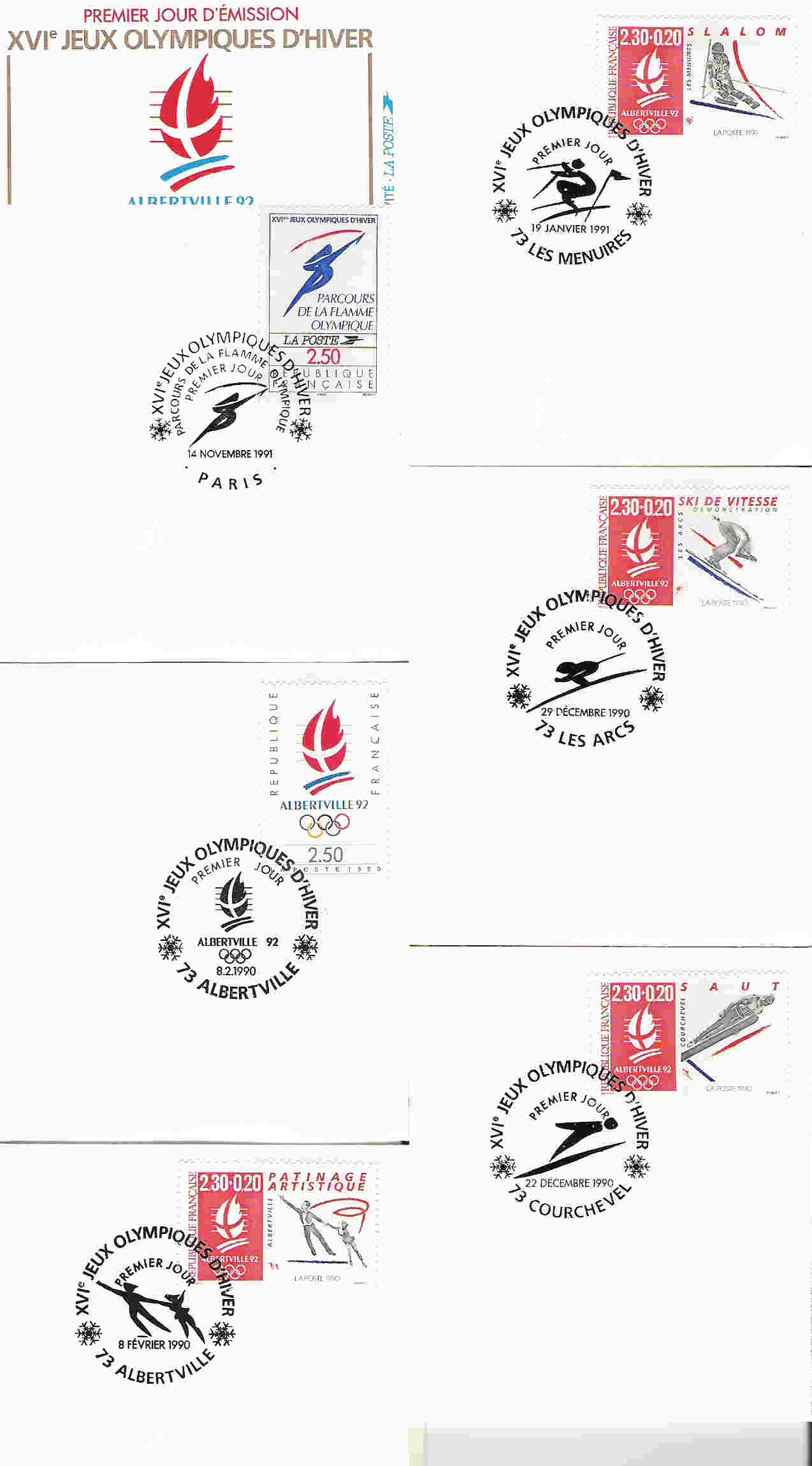 Lot De 12 Enveloppes Officielles Jeux Olympiques D´hivers Albertville - Invierno 1992: Albertville