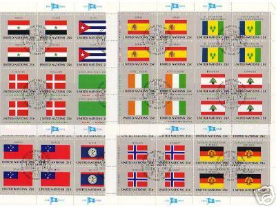 Nations Unies New York 1988 Yvertnr 521-36 (°) Oblitéré Used Cote 113 € Drapeaux Vlaggen Flags - Oblitérés