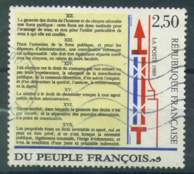 #2865 - France/Déclaration Des Droits De L'homme Yvert 2605 Obl - Revolución Francesa