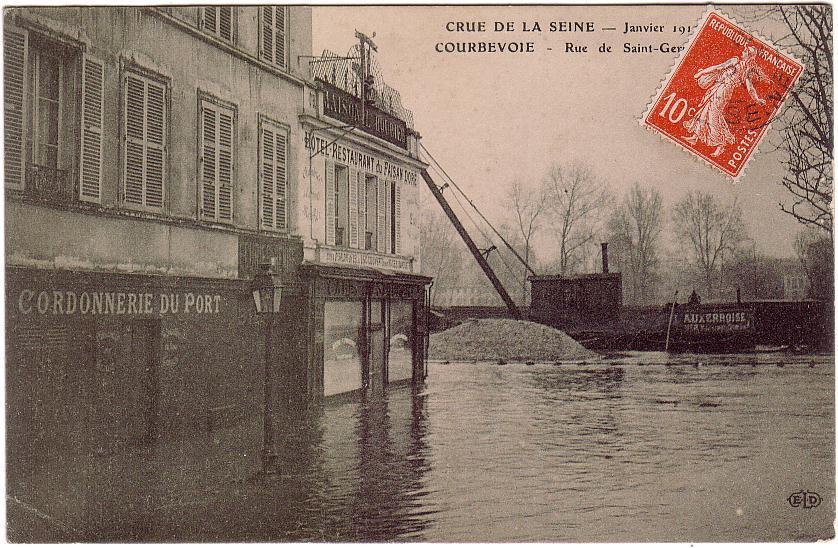 CRUE DE LA SEINE.-Janvier 1910.Rue De Saint Ger.......Edt.ELD.(Docu1038) - Courbevoie