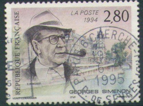 #2949 - France/Georges Simenon, Pipe Yvert 2911 Obl - Tabac