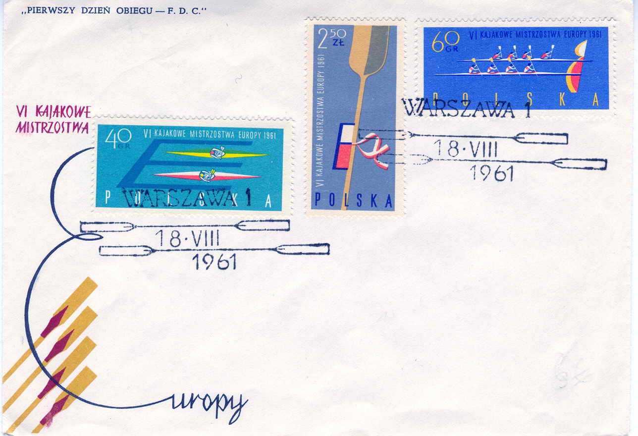 POLOGNE FDC 1961 CANOE CHAMPIONNATS D´EUROPE - Rowing