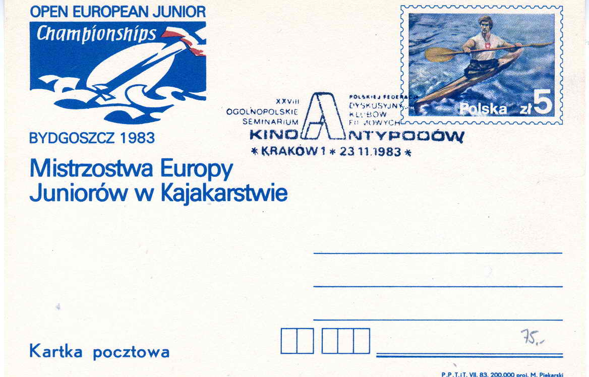 POLOGNE ENTIER POSTAL 1983 ET OBLITERATION TEMPORAIRE CHAMPIONNATS EUROPE JUNIOR DE CANOE KAYAK - Rowing