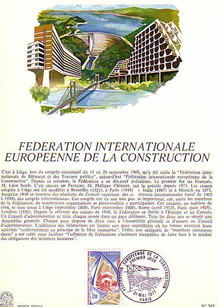 ENCART FEDERATION EUROPEENNE DE LA CONSTRUCTION - 1977