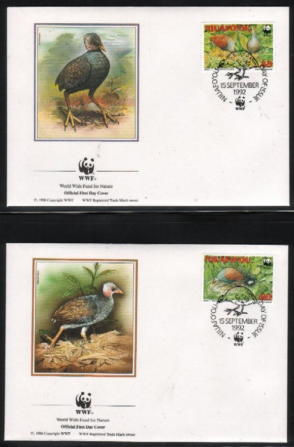 WWF 0132 1992 NIUAFO'OU SCRUB BIRDS SET OF 4 FDCS - Sonstige & Ohne Zuordnung