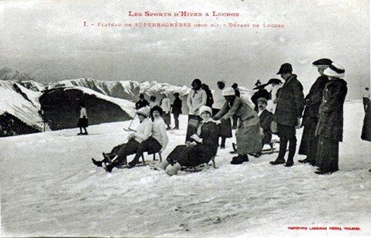 CPA 31 Luchon Sports D´Hiver - Départ De Lugges (sic) à Superbagnères - Superbe Animation - Superbagneres