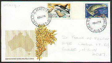 AUSTRALIAN ANTARCTIC TERRITORY 1975 MACQUARIE ISLAND COVER - WHALES AND SEALS - Other & Unclassified