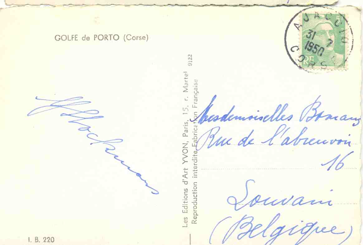 Corse , Golfe De Proto , 1950, Voir Scans (fr 151) - Corse