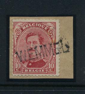 138 Op Fragment Met Naamstempel  WEMMEL (noodstempel) - 1915-1920 Albert I