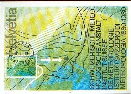 SUISSE Carte Maximum Num.Yvert 1114 INSTITUT METEOROLOGIQUE - Cartoline Maximum