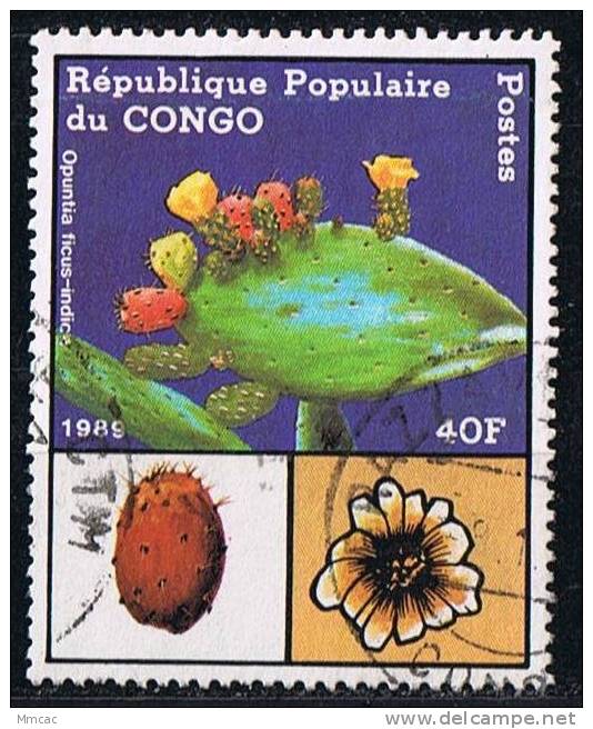 #1301 - Congo/Opuntia Ficus-indica Yvert 856 Obl - Cactus