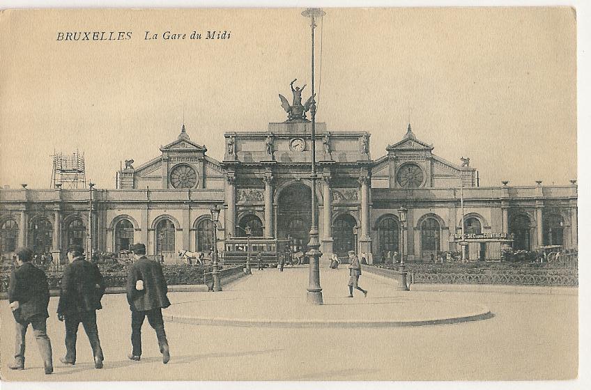 Brussel La Gare Du Midi Animé + Tram A Cheval (d286) - Chemins De Fer, Gares