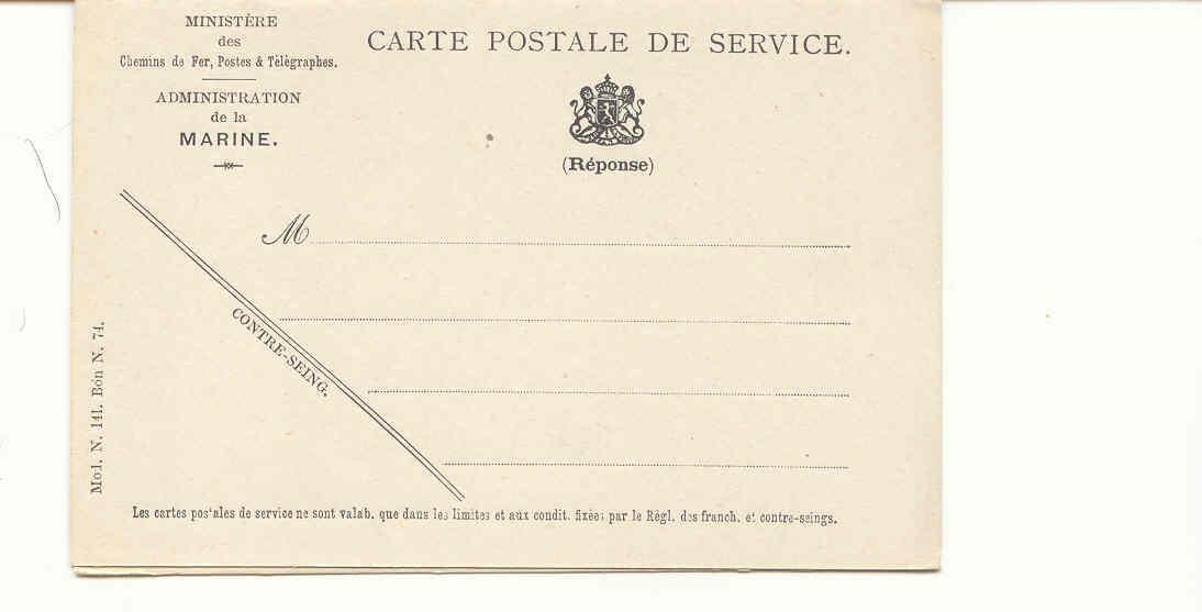 CARTE POSTAL SERVICE    MARINE - Autres (Mer)