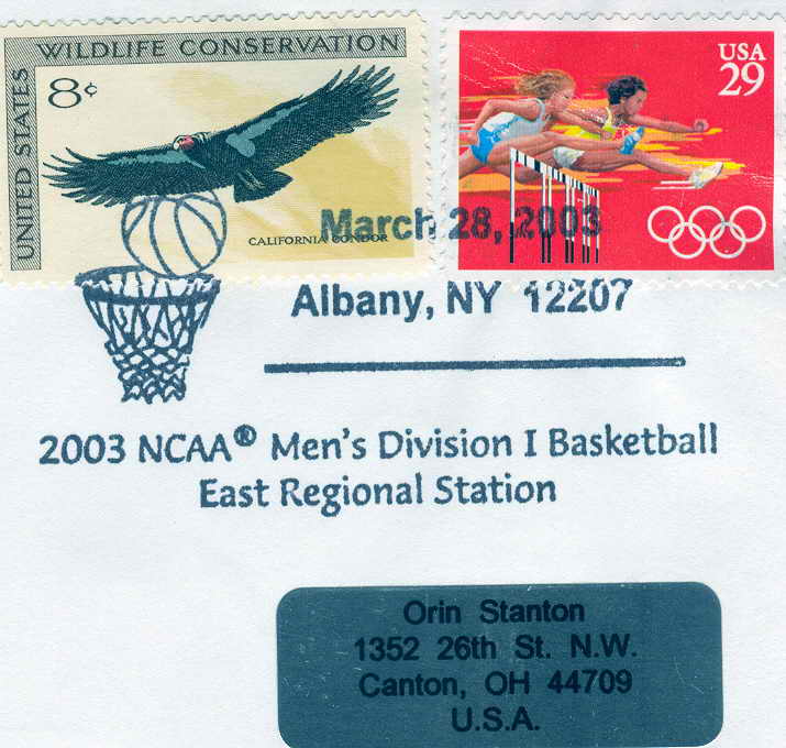 OBLITERATION TEMPORAIRE BASKET BALL USA 2003 ALBANY NCAA MASCULIN DIVISION1 - Basket-ball