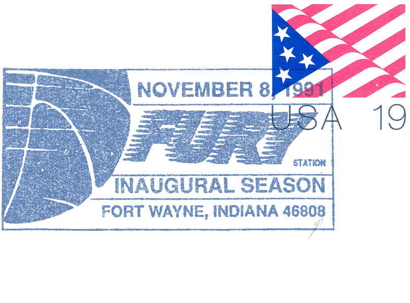 OBLITERATION TEMPORAIRE BASKET BALL USA1991 FORT WAYNE FURY INAUGURAL SEASON - Baloncesto