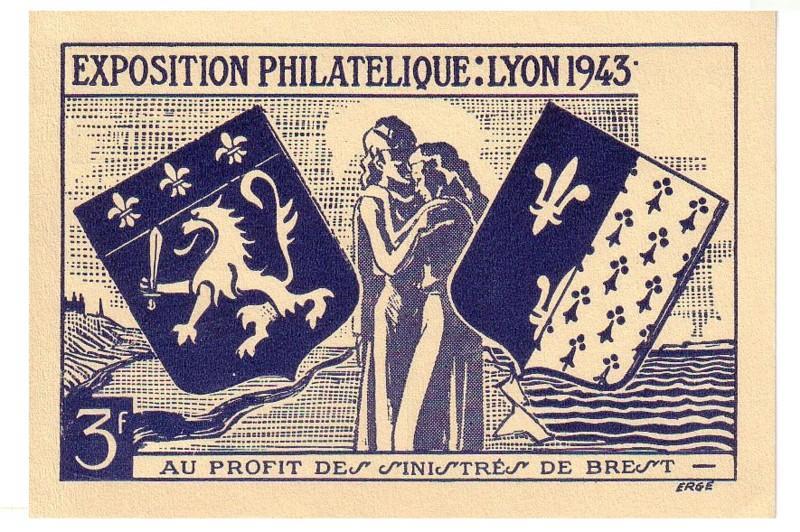 EXPOSITION PHILATELIQUE LYON 1943 Seulement 10 000ex - Brieven En Documenten