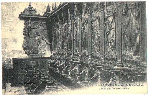 64 - Lescar - Intérieur De La Cathédrale - Les Stalles En Vieux Chene - Ed. CC. - Lescar