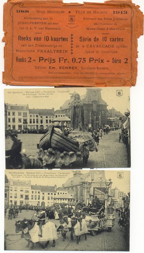 Mechelen - Herinnering Aan De Jubelfeesten Ter Ere Van O.L.V. Van Hanswyck 1913 - Reeks Van 10 Kaarten - Malines