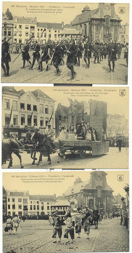 Mechelen - Herinnering Aan De Jubelfeesten Ter Ere Van O.L.V. Van Hanswyck 1913 - Reeks Van 10 Kaarten - Malines