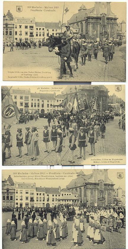 Mechelen - Herinnering Aan De Jubelfeesten Ter Ere Van O.L.V. Van Hanswyck 1913 - Reeks Van 10 Kaarten - Mechelen