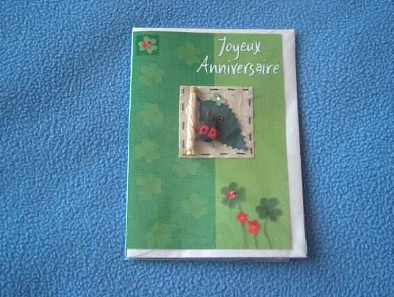 Carte Coccinelle : Joyeux Anniversaire - Neuve - Insects